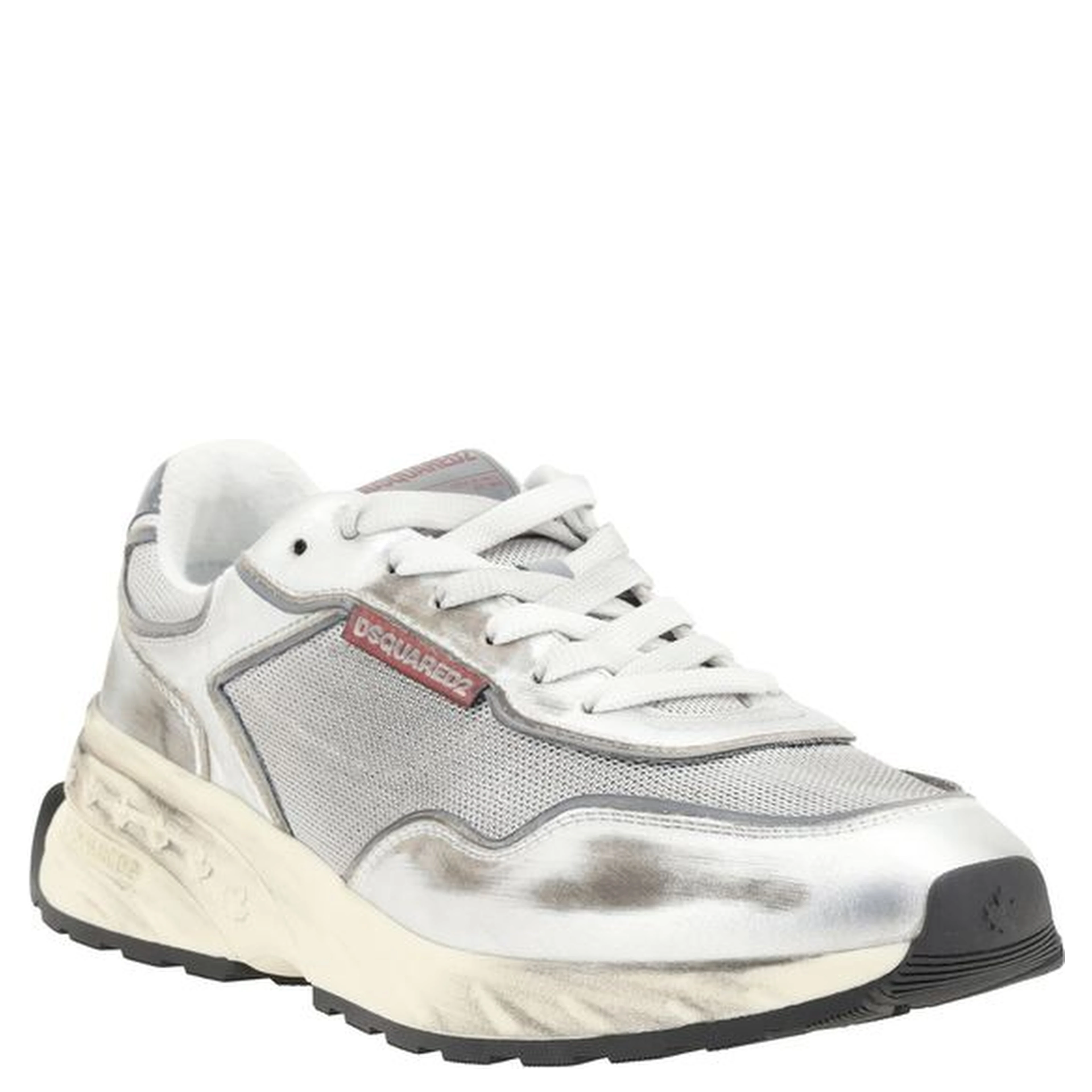 White Calf Leather Bos Taurus Sneakers