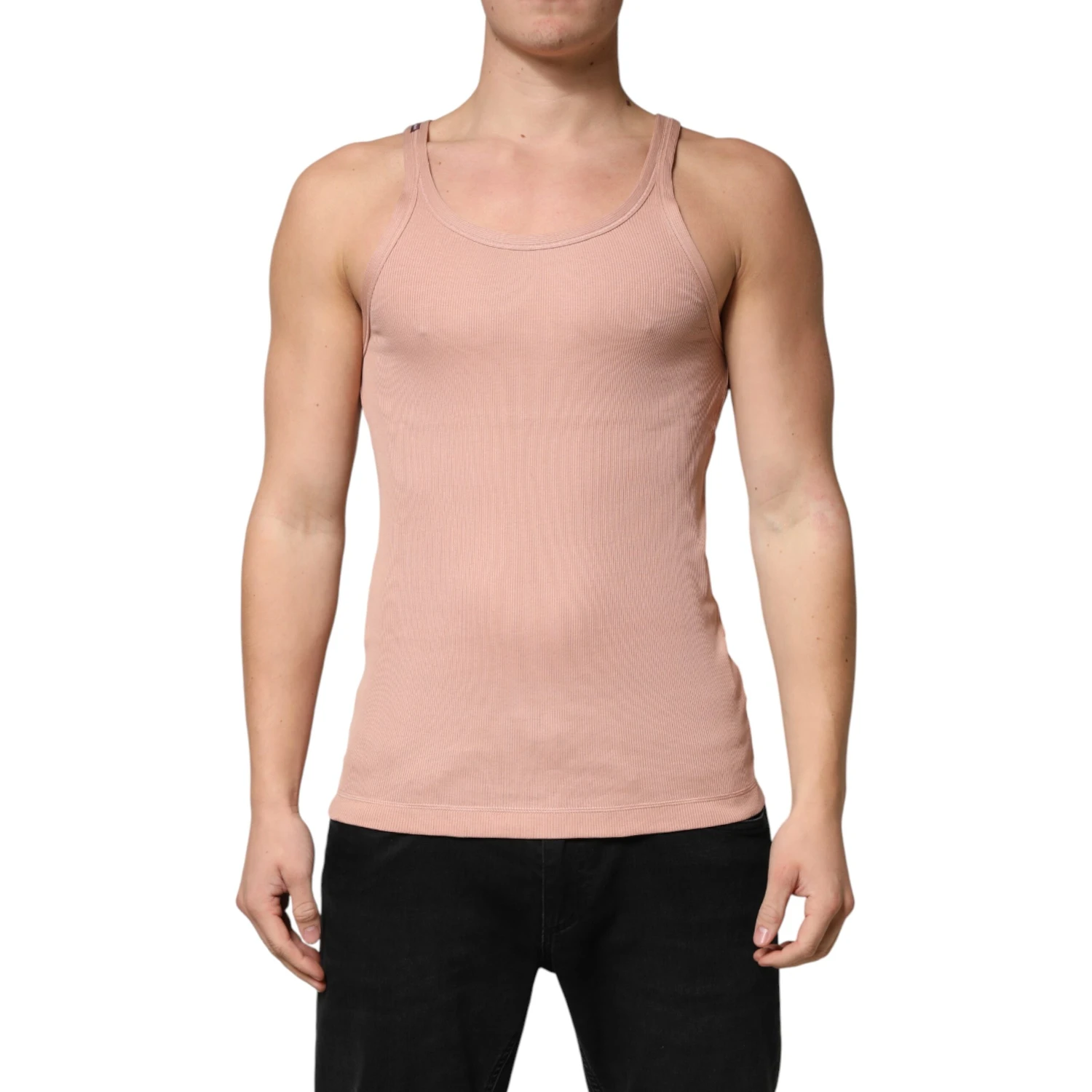 Pink Sleeveless Round Neck Tank Top T-shirt