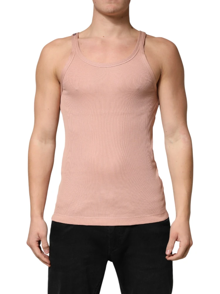 Pink Sleeveless Round Neck Tank Top  T-shirt alternative