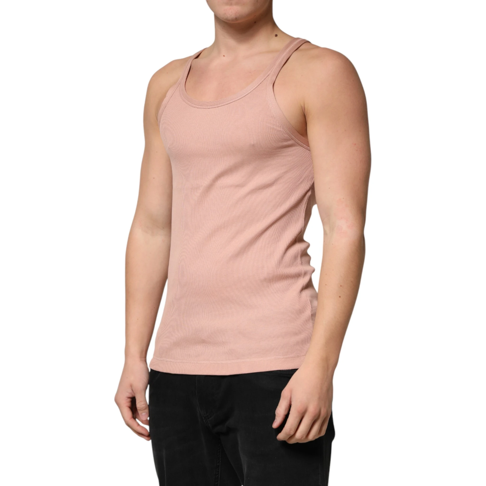 Pink Sleeveless Round Neck Tank Top  T-shirt