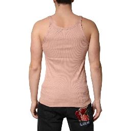 Pink Sleeveless Round Neck Tank Top  T-shirt
