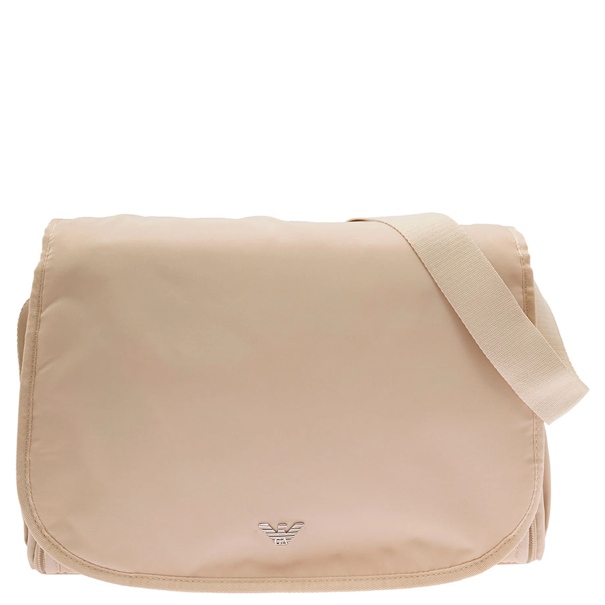 Beige Crossbody Mummy Bag in Nylon Baby