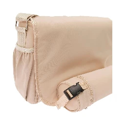 Beige Crossbody Mummy Bag in Nylon Baby