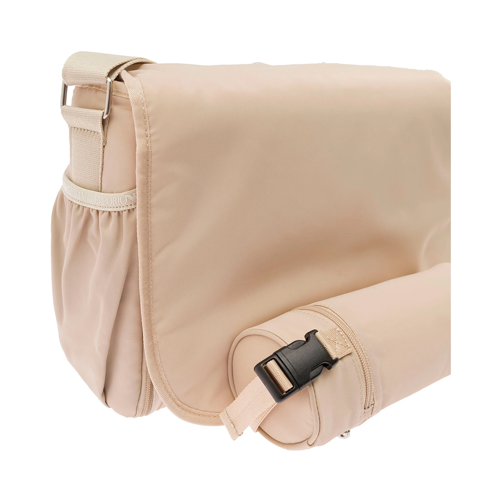 Beige Crossbody Mummy Bag in Nylon Baby