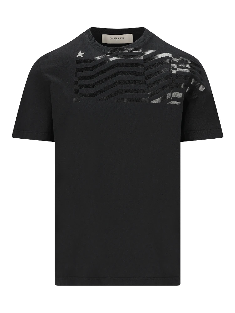 Tone-on-tone print T-shirt