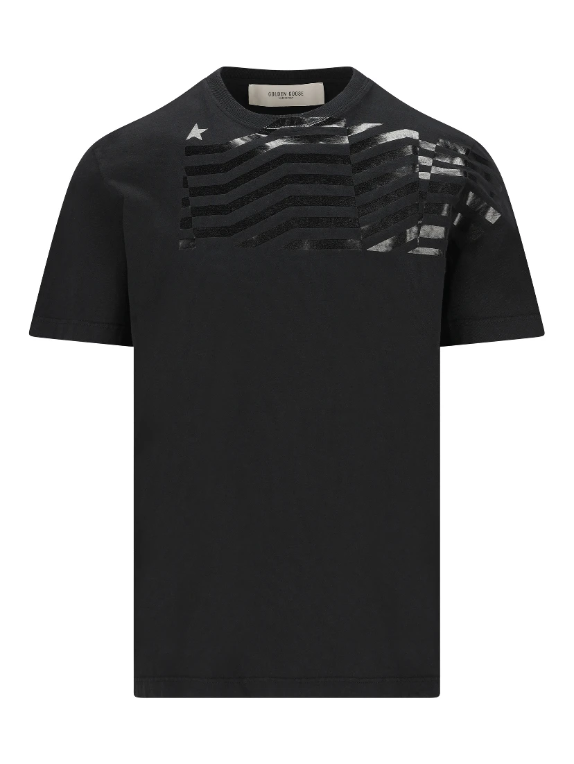 Tone-on-tone print T-shirt