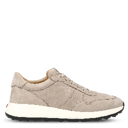 Suede logo-detail sneakers