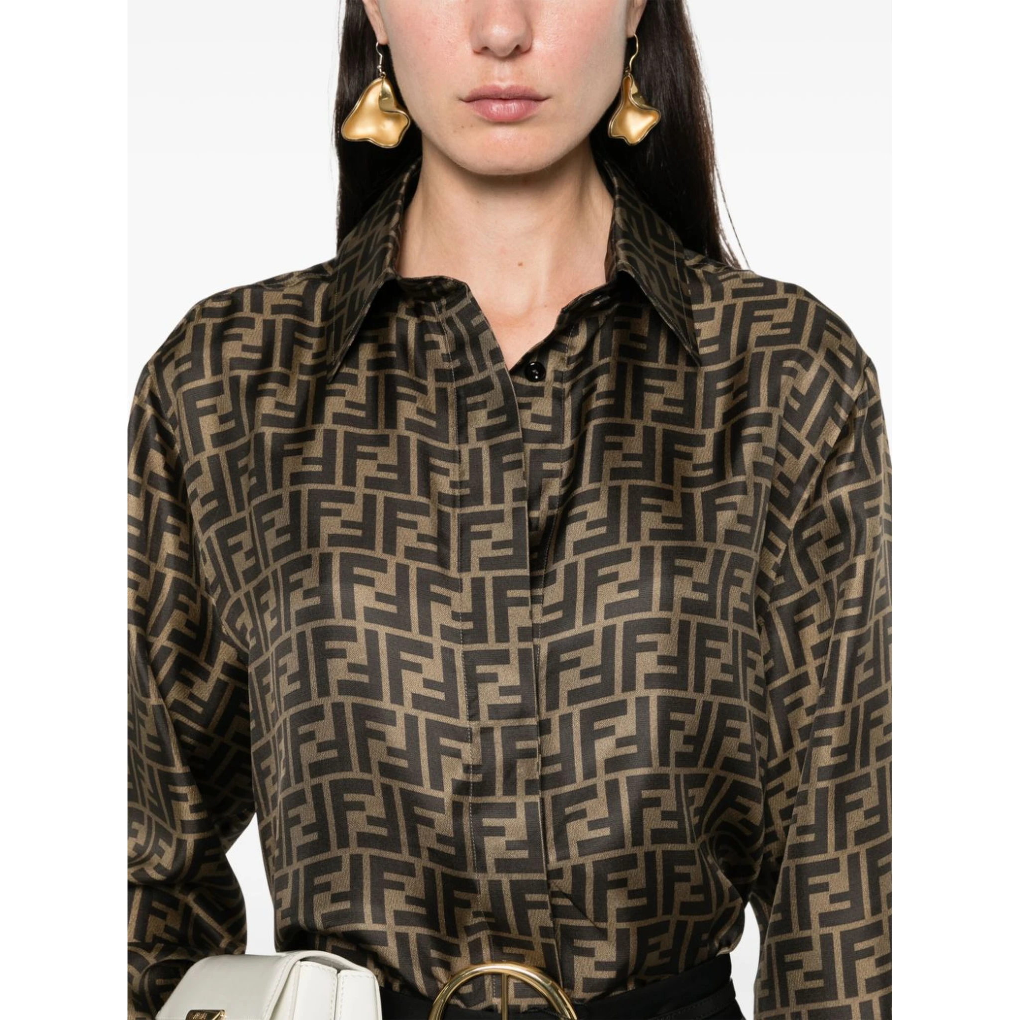 Fendi Shirts Brown