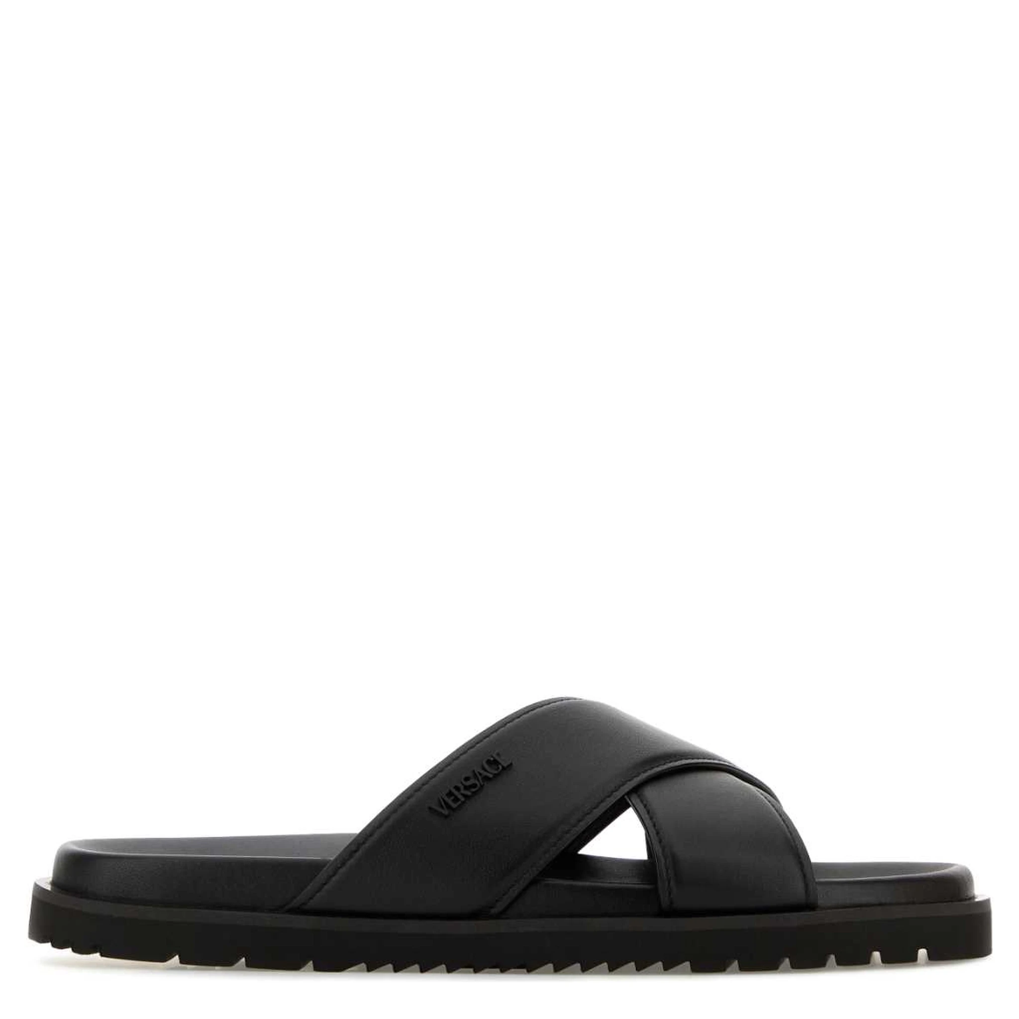SANDALS SOFT CALF LEATHER+ VERSACE MICROINJECTION