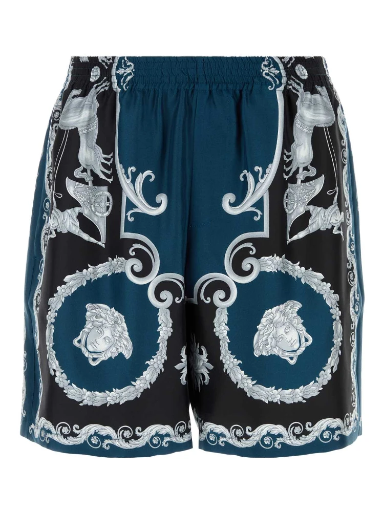 SHORTS MYTHIC BAROQUE PRINT SILK TWILL