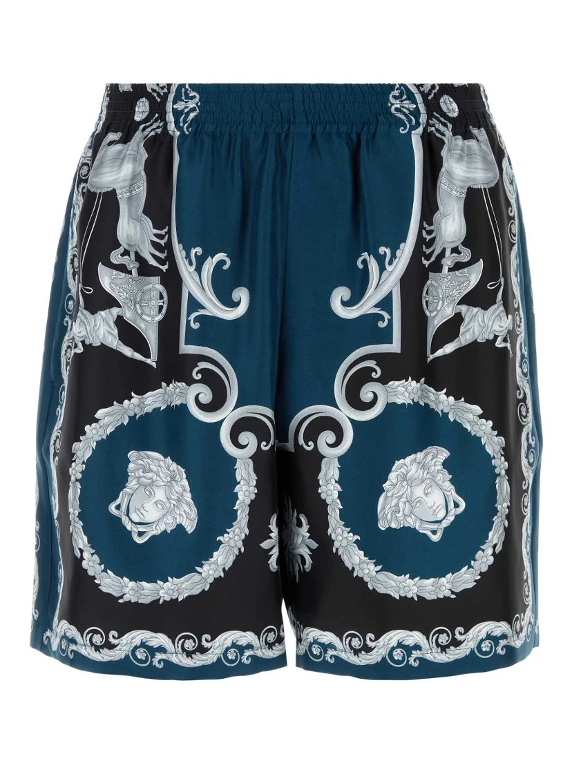 SHORTS MYTHIC BAROQUE PRINT SILK TWILL