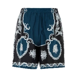SHORTS MYTHIC BAROQUE PRINT SILK TWILL