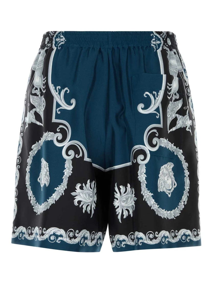 SHORTS MYTHIC BAROQUE PRINT SILK TWILL