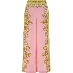 بنطال غير رسمي ربيعي بنمط باروكي فولارد من قماش حرير تويل