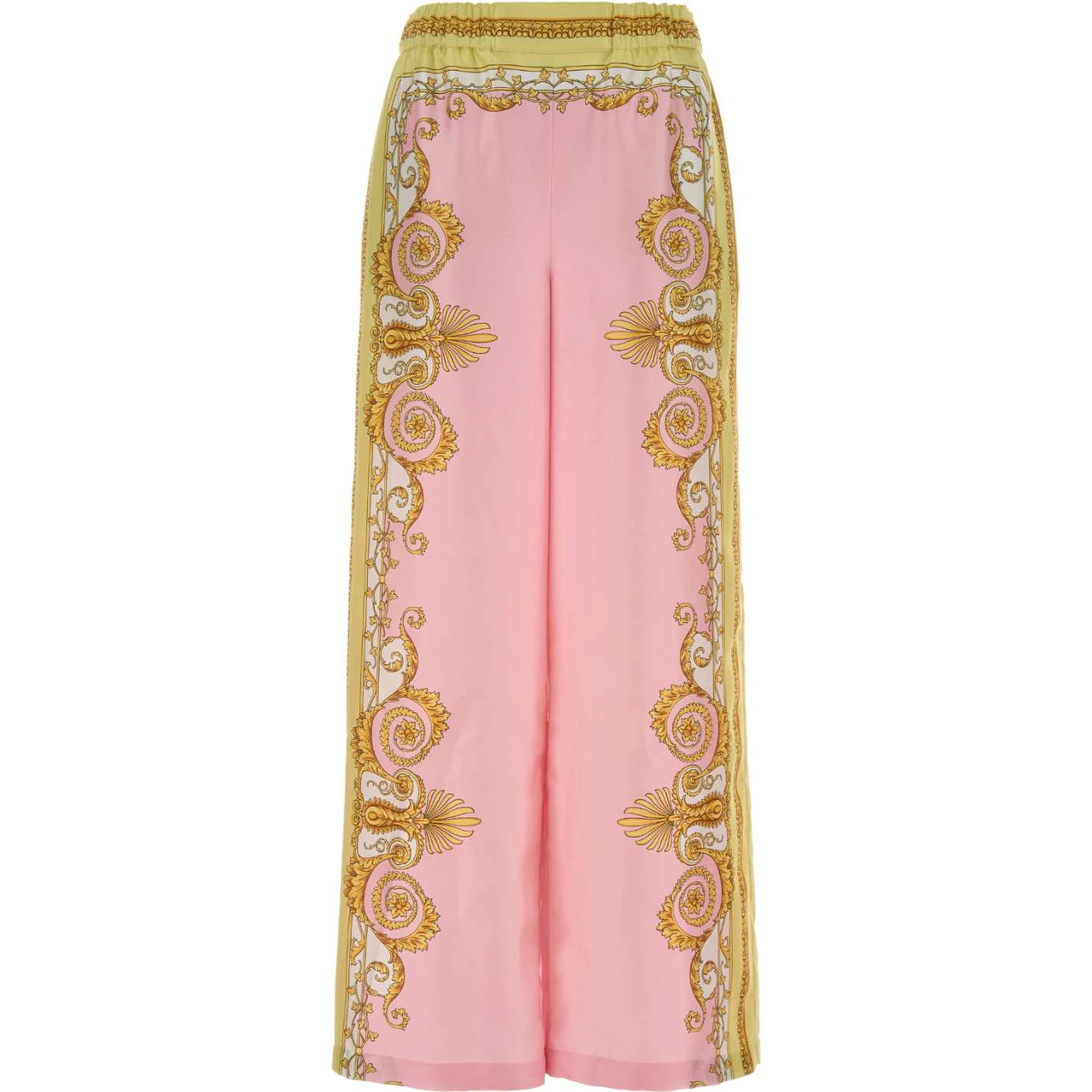 بنطال غير رسمي ربيعي بنمط باروكي فولارد من قماش حرير تويل
