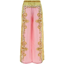 بنطال غير رسمي ربيعي بنمط باروكي فولارد من قماش حرير تويل