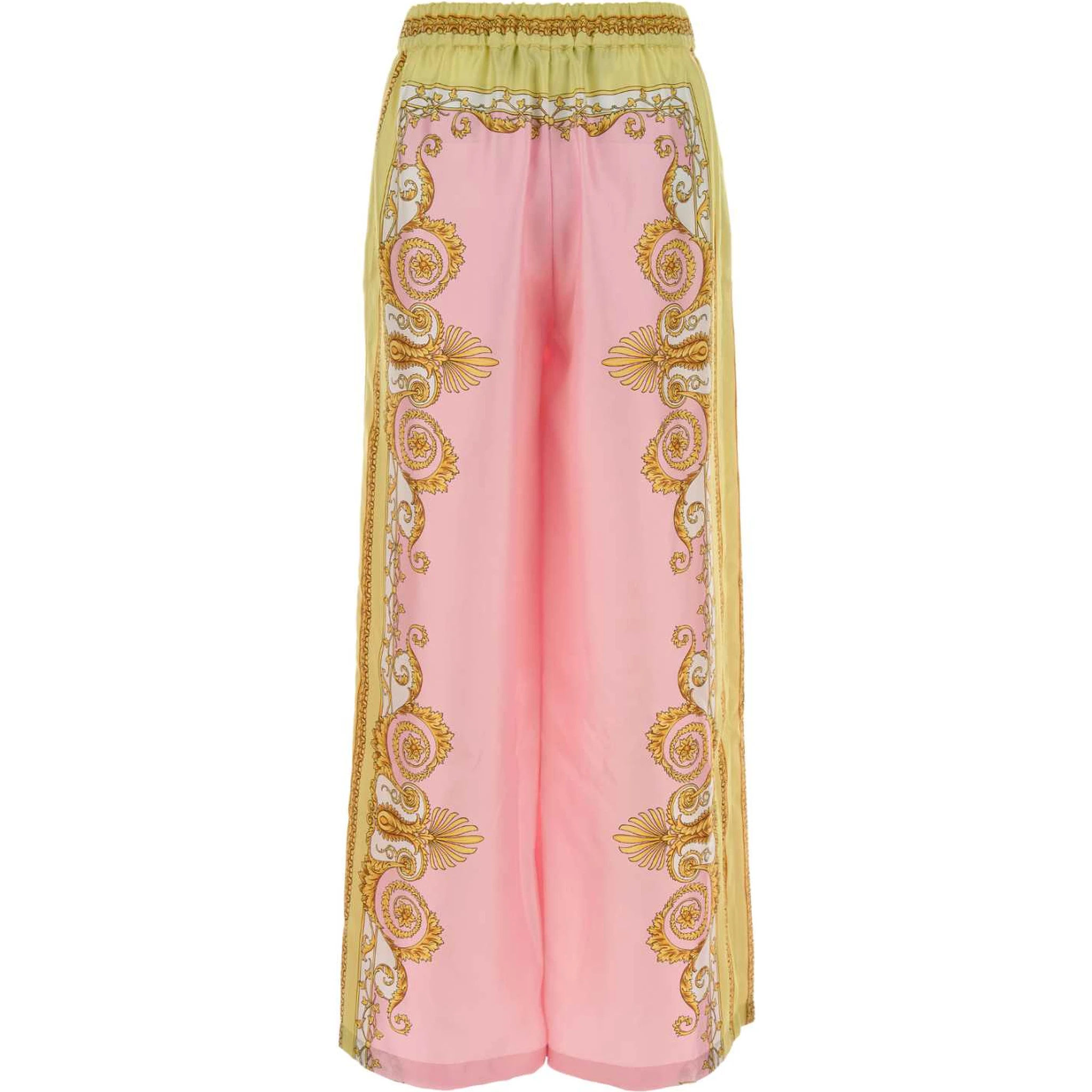 بنطال غير رسمي ربيعي بنمط باروكي فولارد من قماش حرير تويل