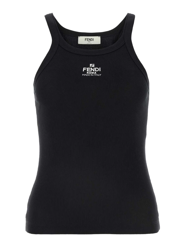 TOP FENDI RIBBED COTTON JERSEY