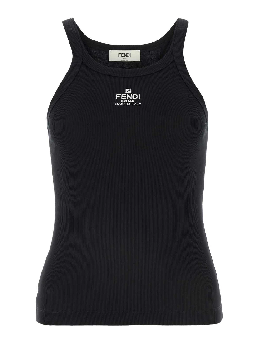 TOP FENDI RIBBED COTTON JERSEY