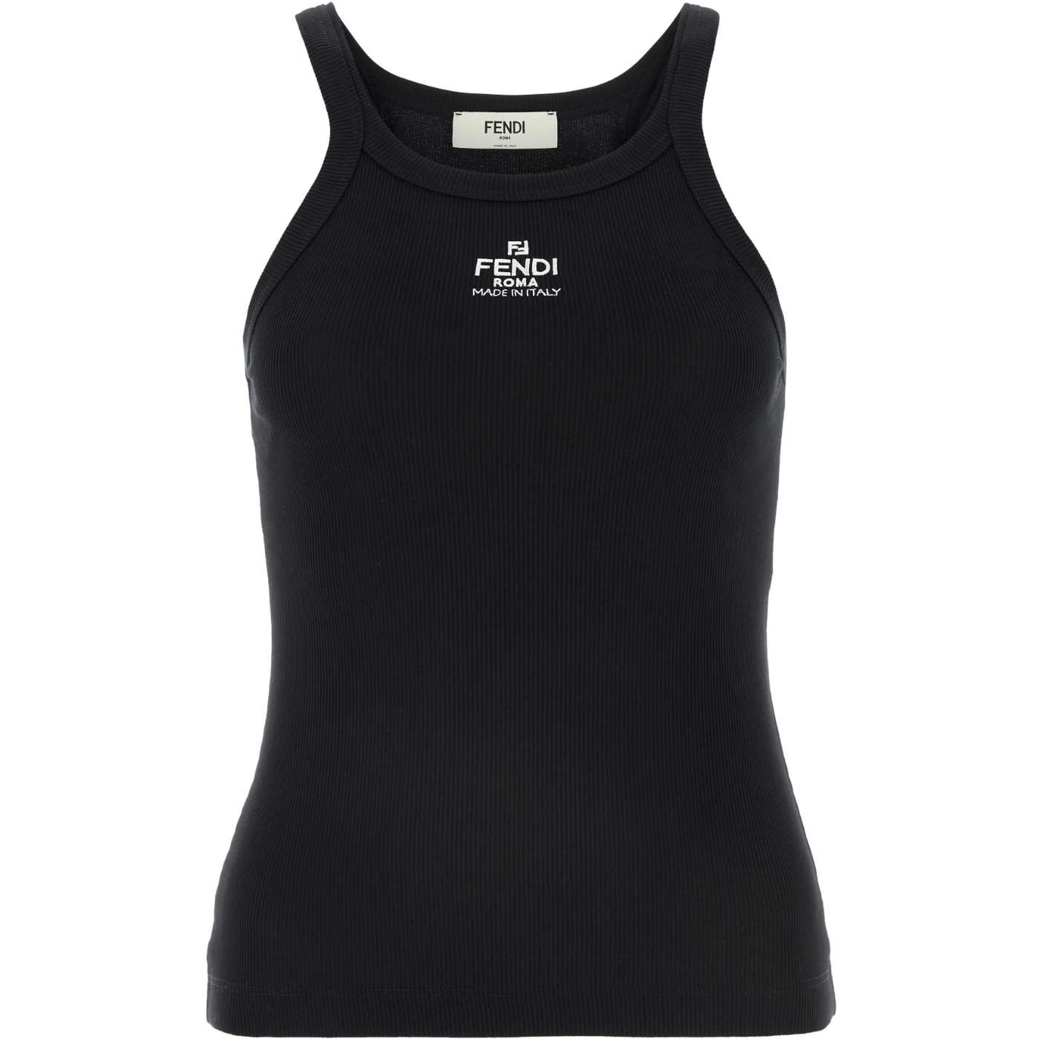 TOP FENDI RIBBED COTTON JERSEY