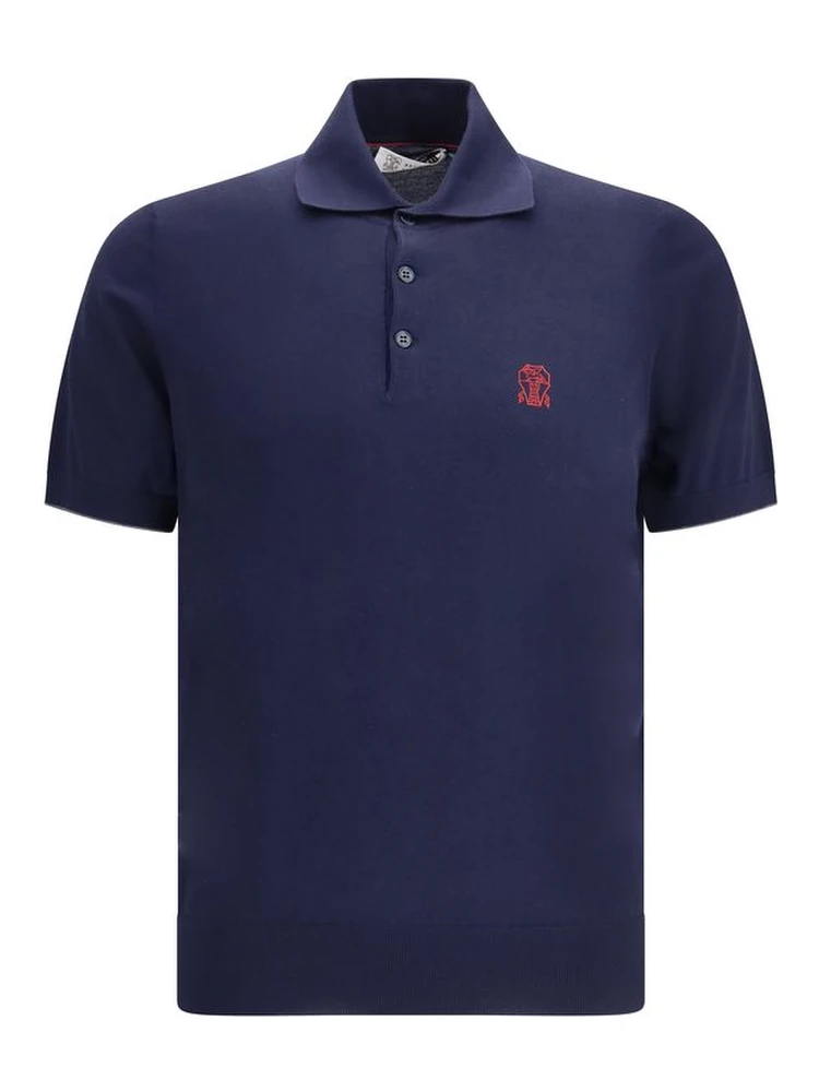 Blue Cotton Polo Shirt