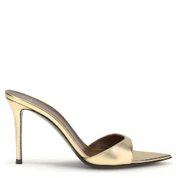 Gold Leather Stiletto Heel Sandals