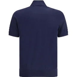 Blue Cotton Polo Shirt