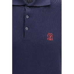 Blue Cotton Polo Shirt