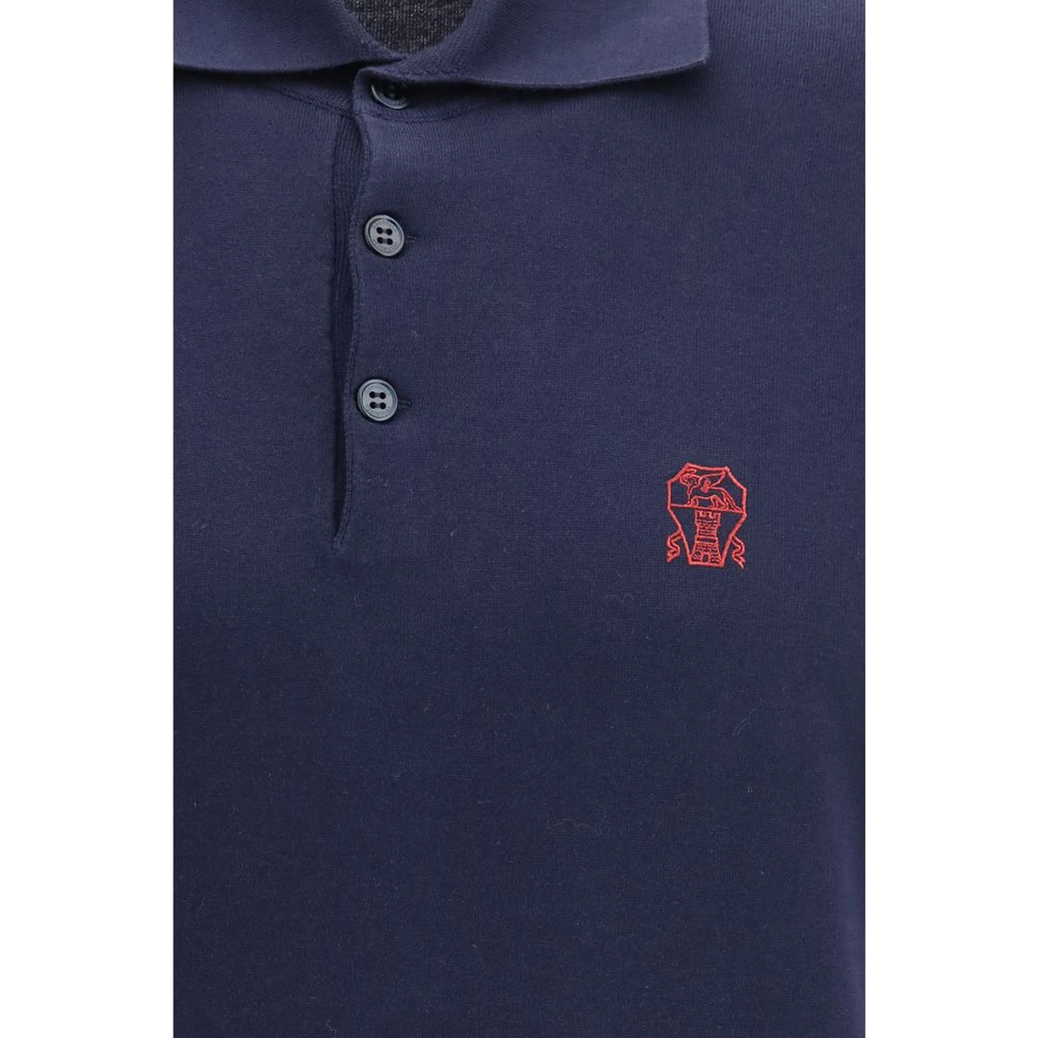 Blue Cotton Polo Shirt