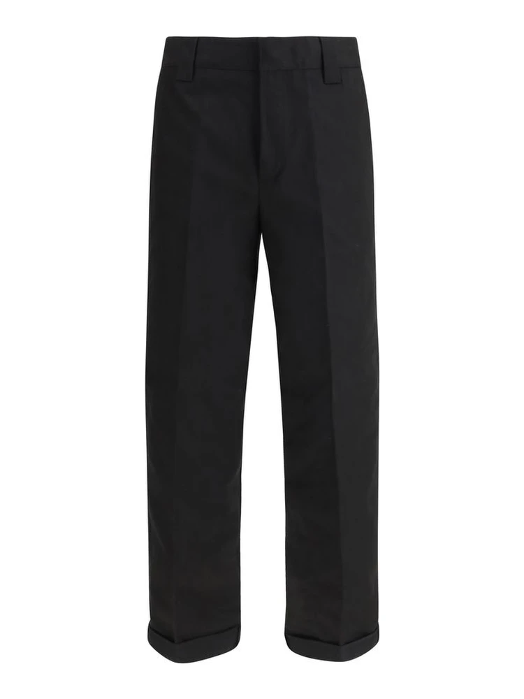 Black Cotton Chino Pants
