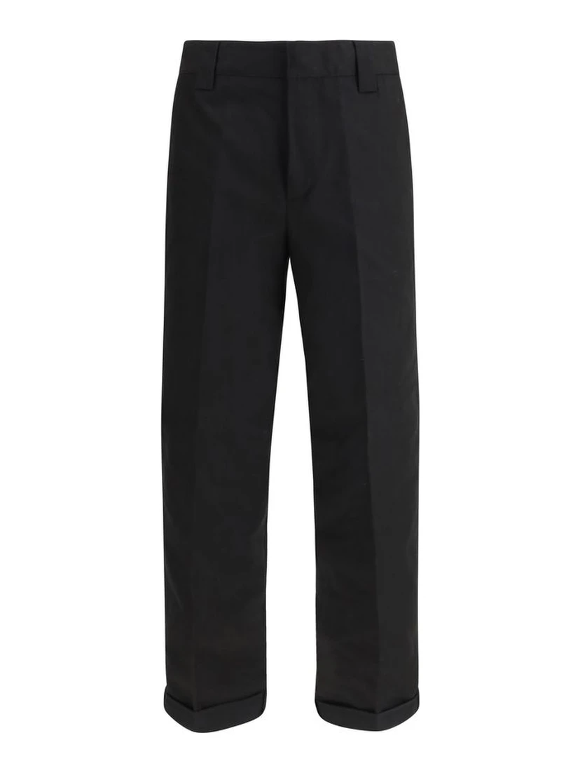 Black Cotton Chino Pants