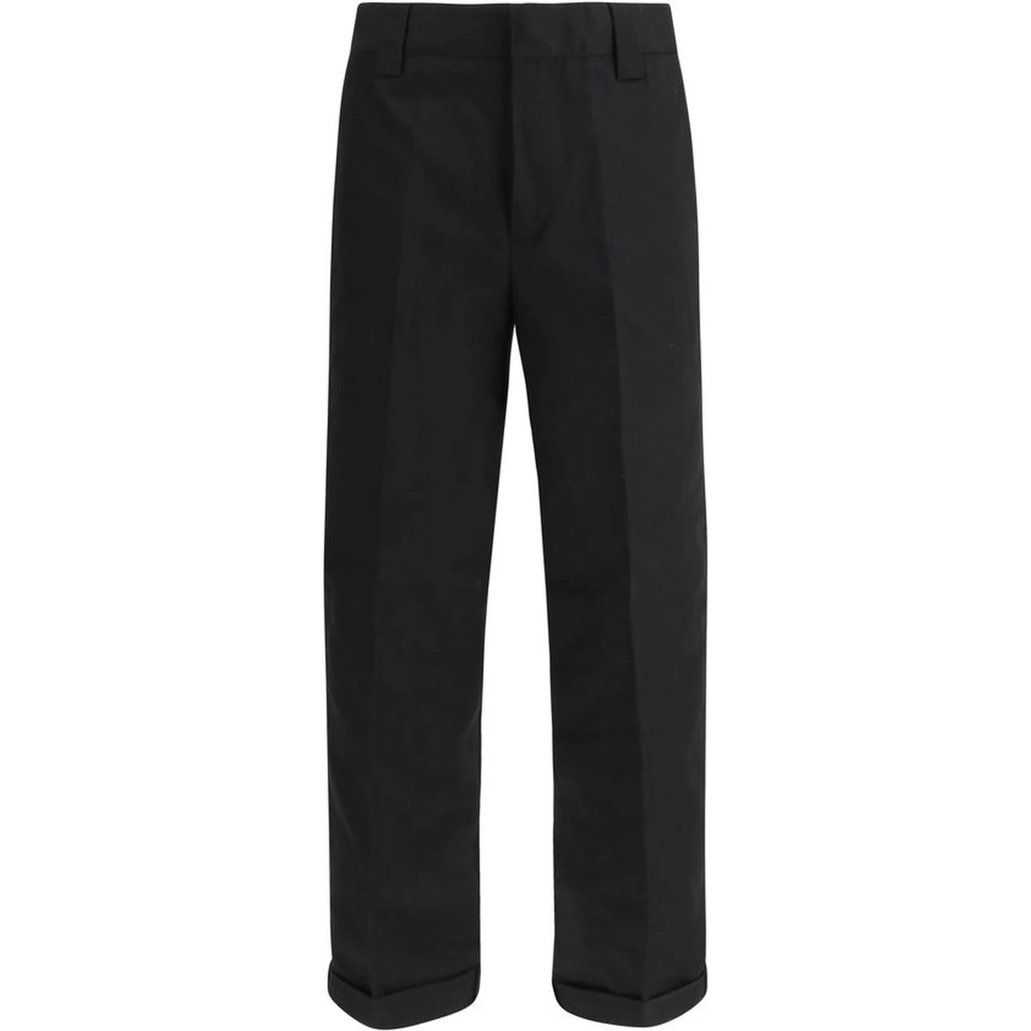 Black Cotton Chino Pants