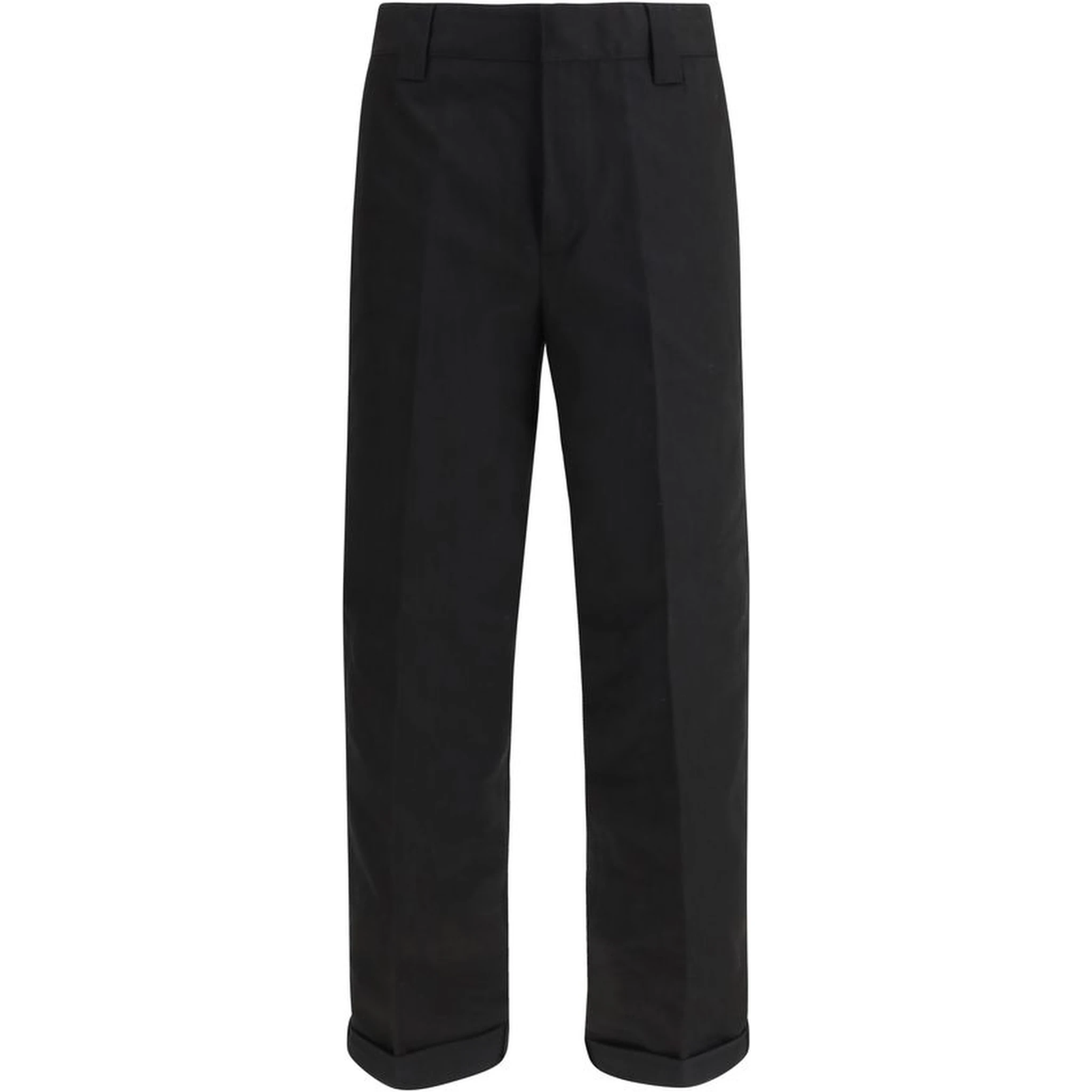 Black Cotton Chino Pants