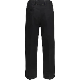 Black Cotton Chino Pants