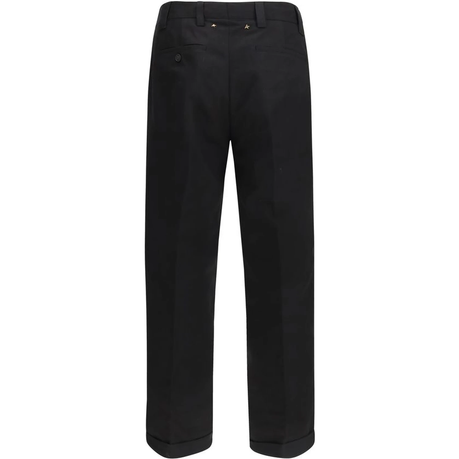 Black Cotton Chino Pants