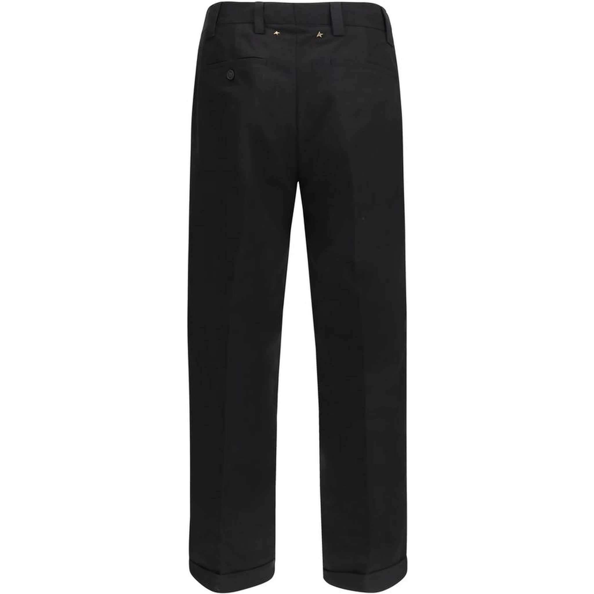 Black Cotton Chino Pants