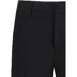 Black Cotton Chino Pants