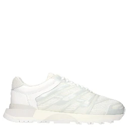 White Fabric Athletic Sneakers