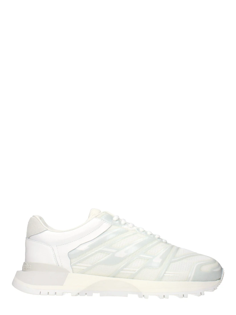 White Fabric Athletic Sneakers