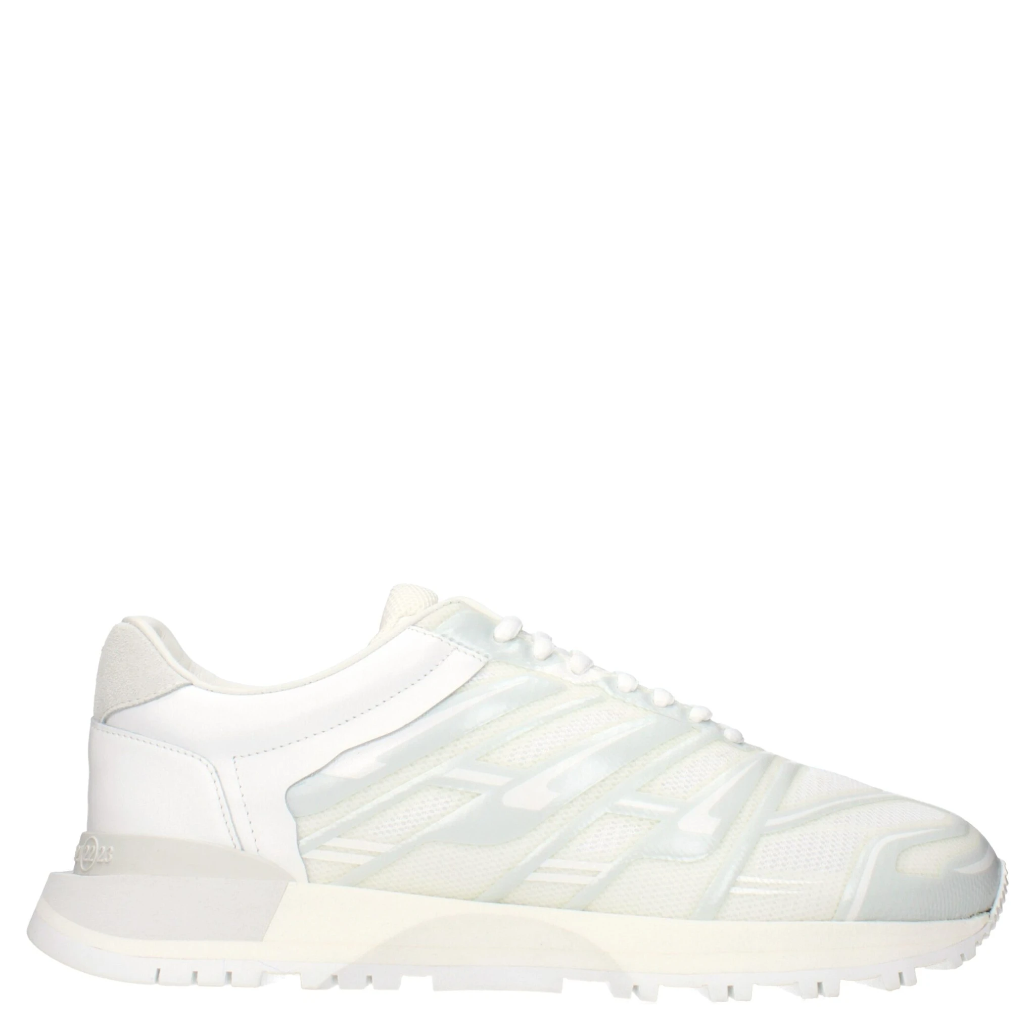 White Fabric Athletic Sneakers