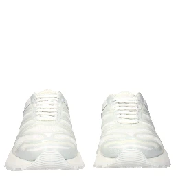 White Fabric Athletic Sneakers