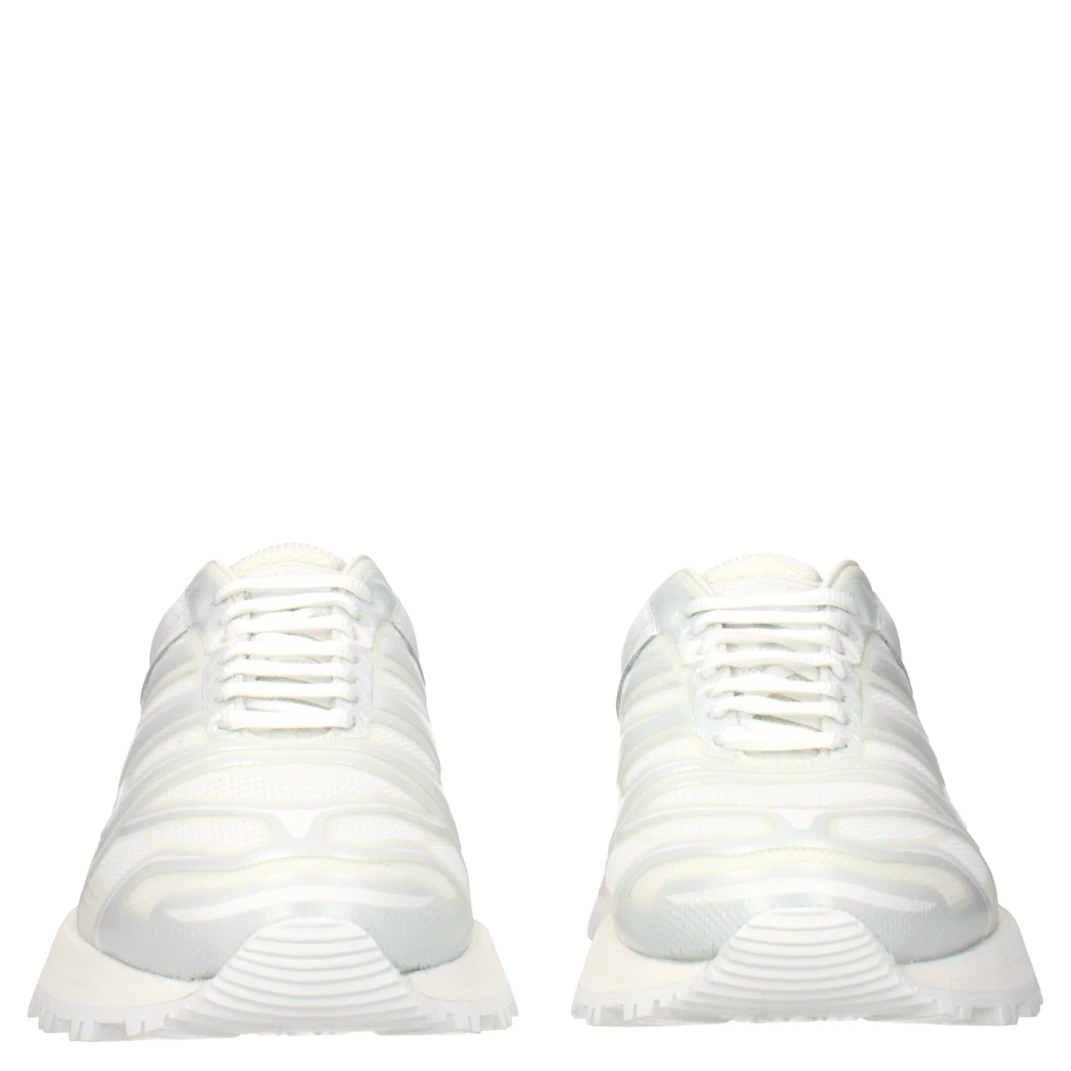 White Fabric Athletic Sneakers
