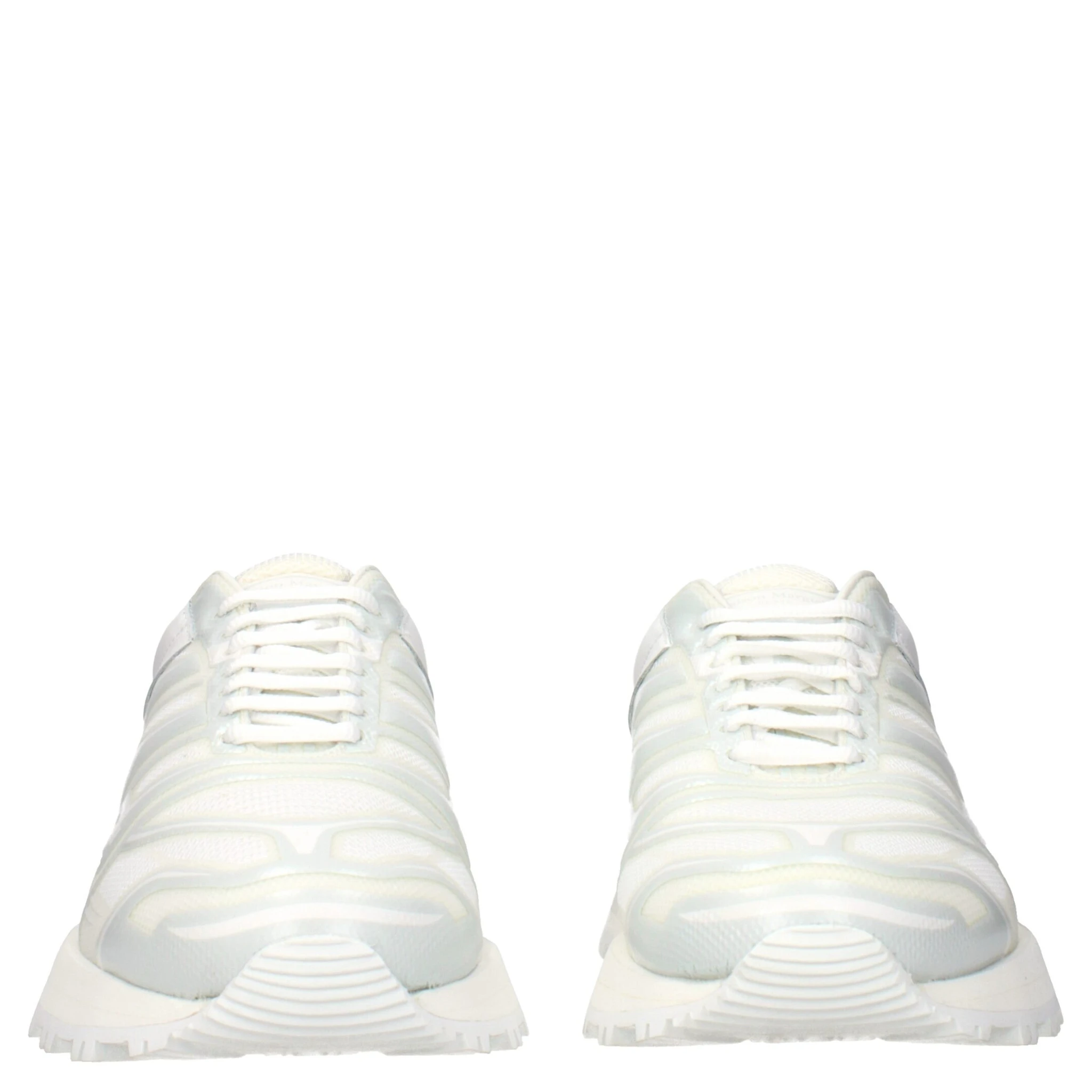 White Fabric Athletic Sneakers