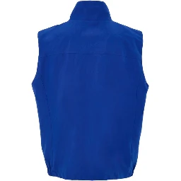 Blue Polyester Sleveless Jacket