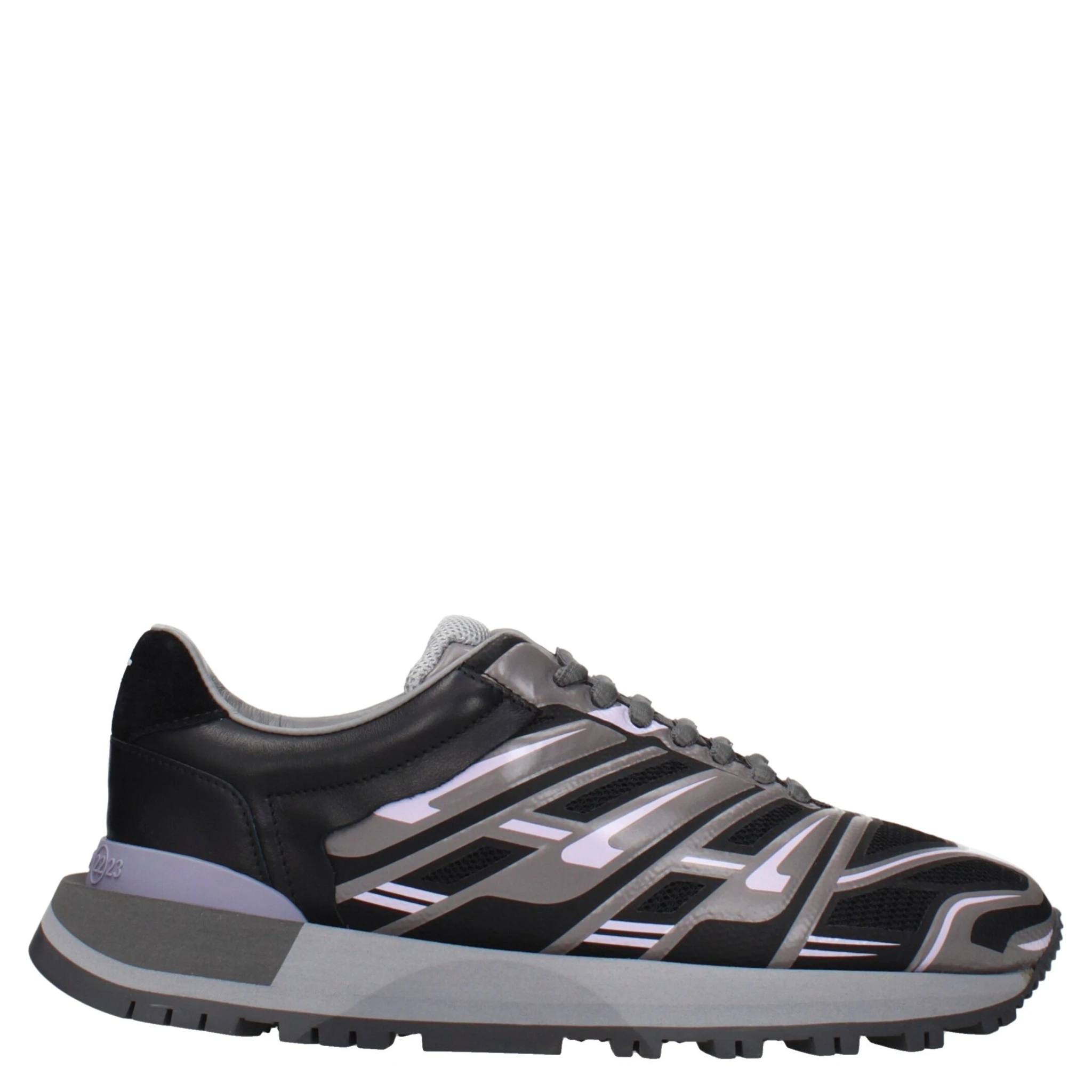 Black Fabric Athletic Sneakers