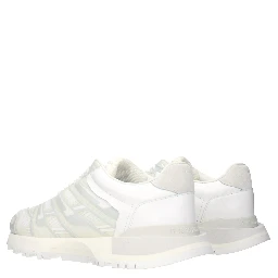 White Fabric Athletic Sneakers
