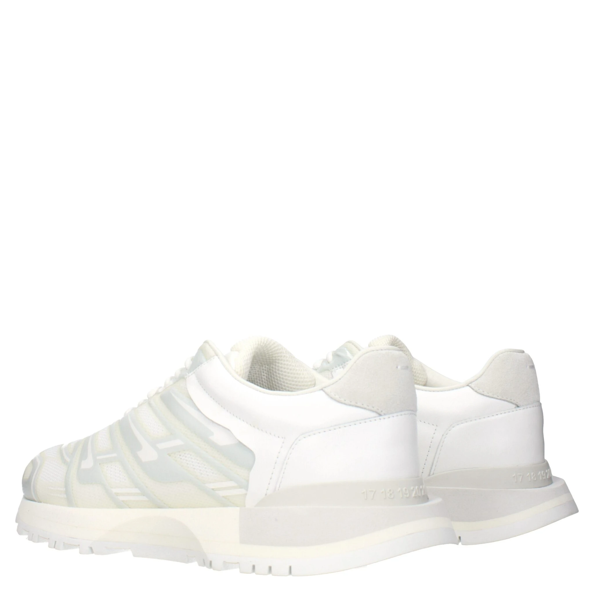 White Fabric Athletic Sneakers