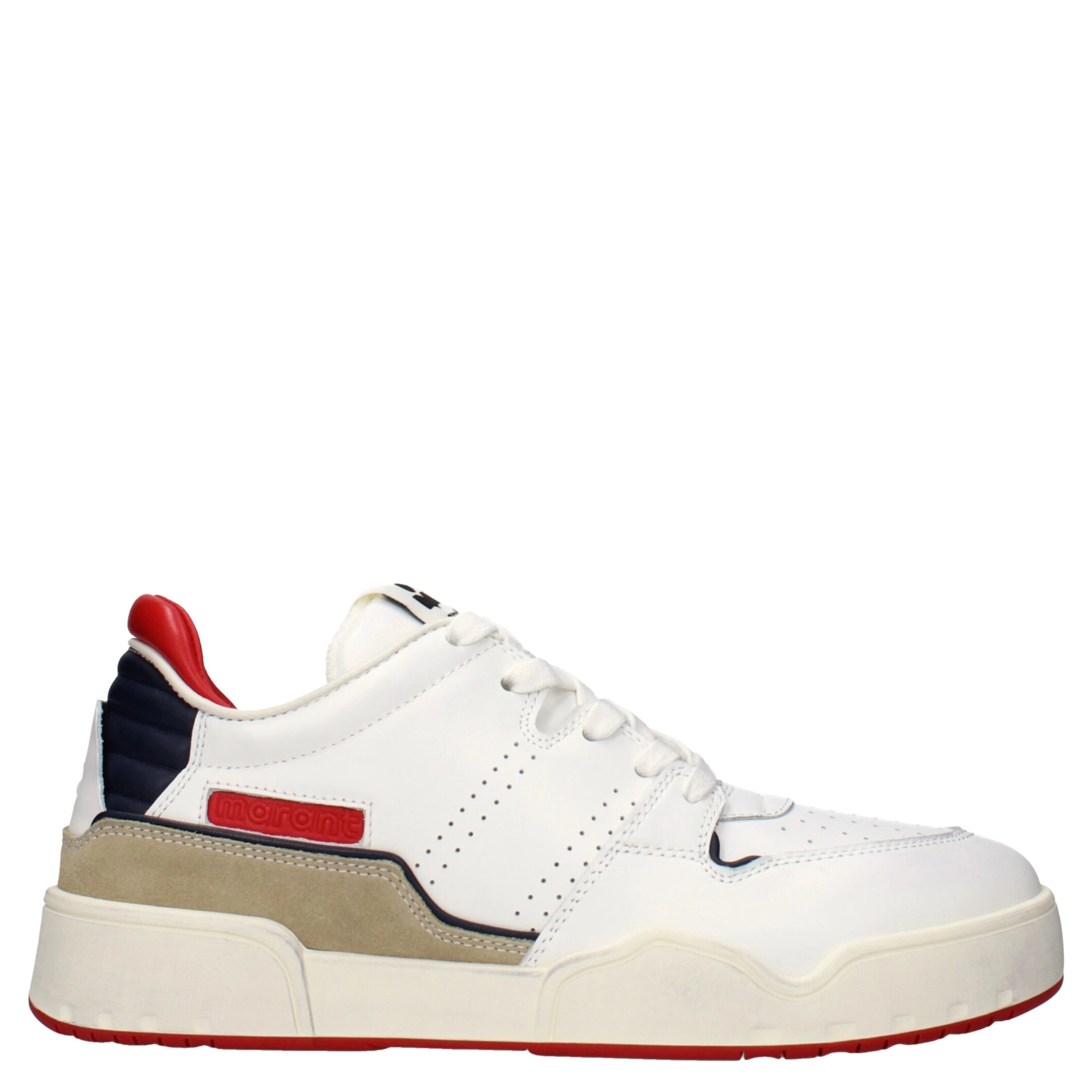 White Leather Low Top Sneakers
