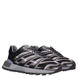 Black Fabric Athletic Sneakers