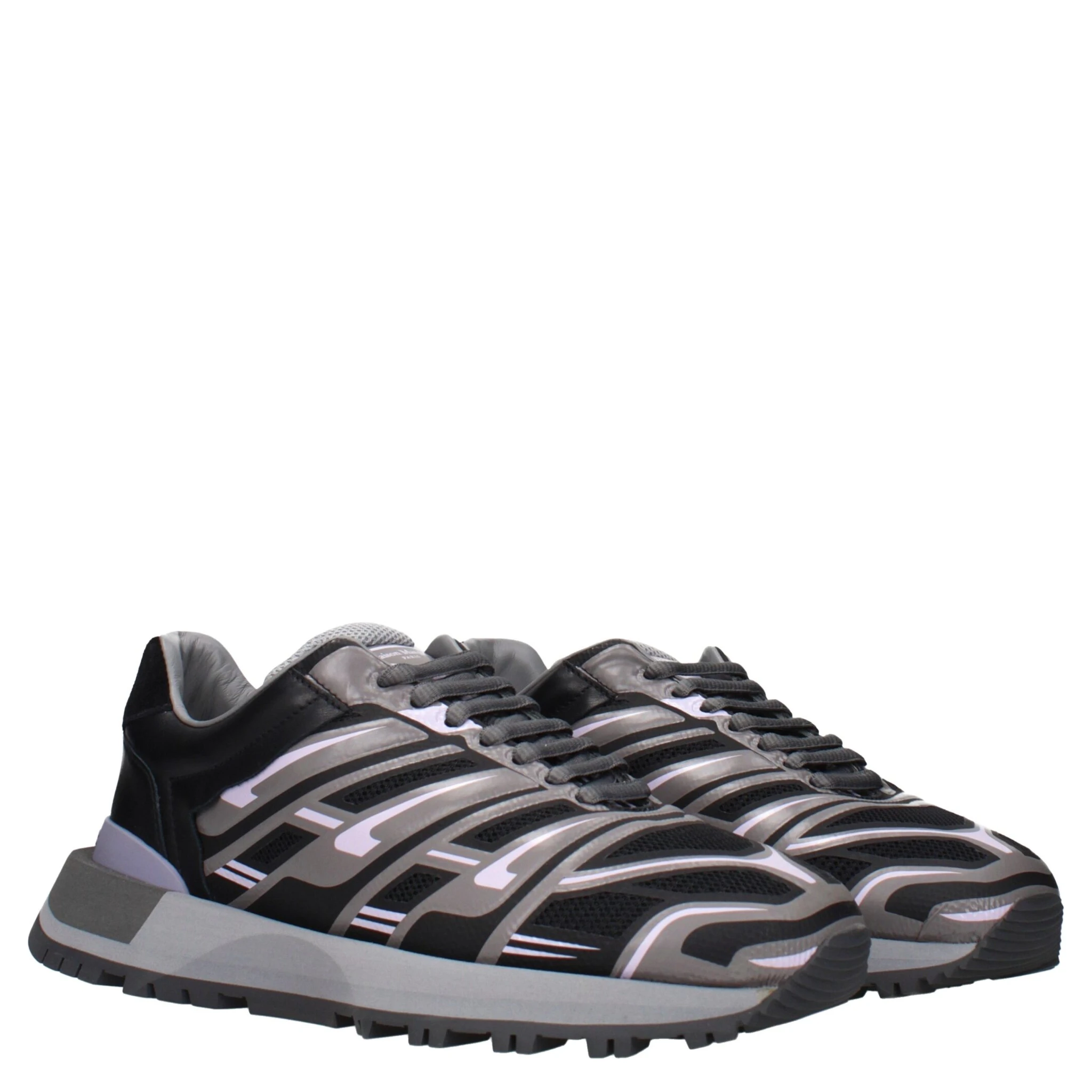 Black Fabric Athletic Sneakers